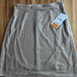 Elegant Sequin Tan Skirt